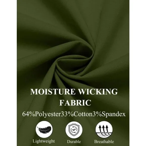 Coofandy Men Army GreenLong Sleeve Formal Fit Business Button Down Shirts